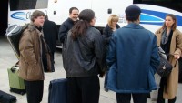 Pausing for everyone to load off the bus