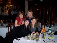 Caroline, Jennifer, Nora, and Becky enjoying dinner in Washington D.C.