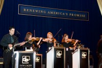 Steve and the violins are tuning up