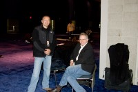 CBS-TV producer and cameraman wait for Don & Becky to finish their Chicago Tribune spot
